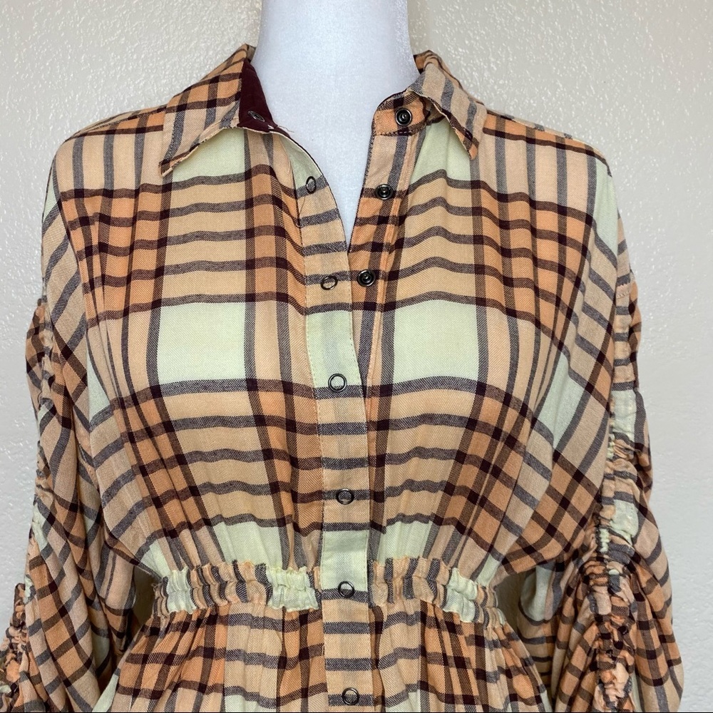 We the Free Pacific Dawn Plaid Shirt XS NWT - Picture 6 of 12